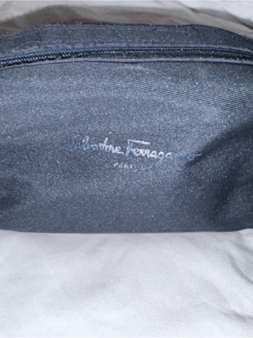 Salvatore Ferragamo Men's Black Canvas Crossbody Pouch / makeup bag